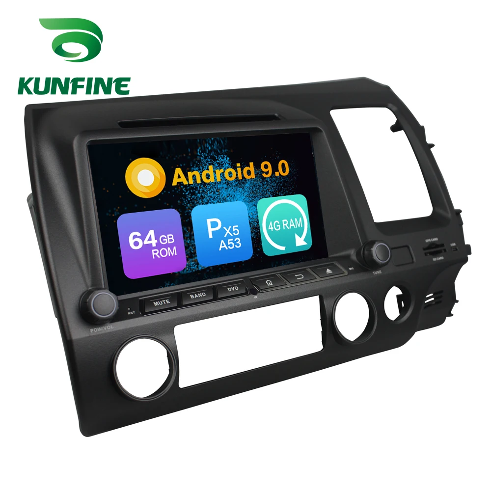 Android 9,0, четыре ядра, 4 Гб ОЗУ, 64 Гб ПЗУ, автомобильный DVD, gps, мультимедийный плеер, автомобильный стерео для HONDA CIVIC, 2006-2011, правое радио, головное устройство