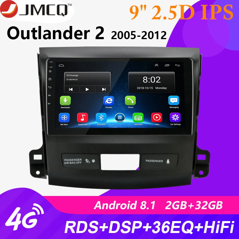 2 Din 2G + 32G Android 8,0 Radio de Coche para Mitsubishi