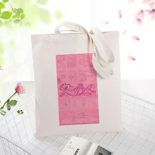 Розовая серия сумки вместительная сумка для покупок сумка на заказ Печать текстовый логотип DIY ежедневное использование эко экологическая многоразовая утилизация холст