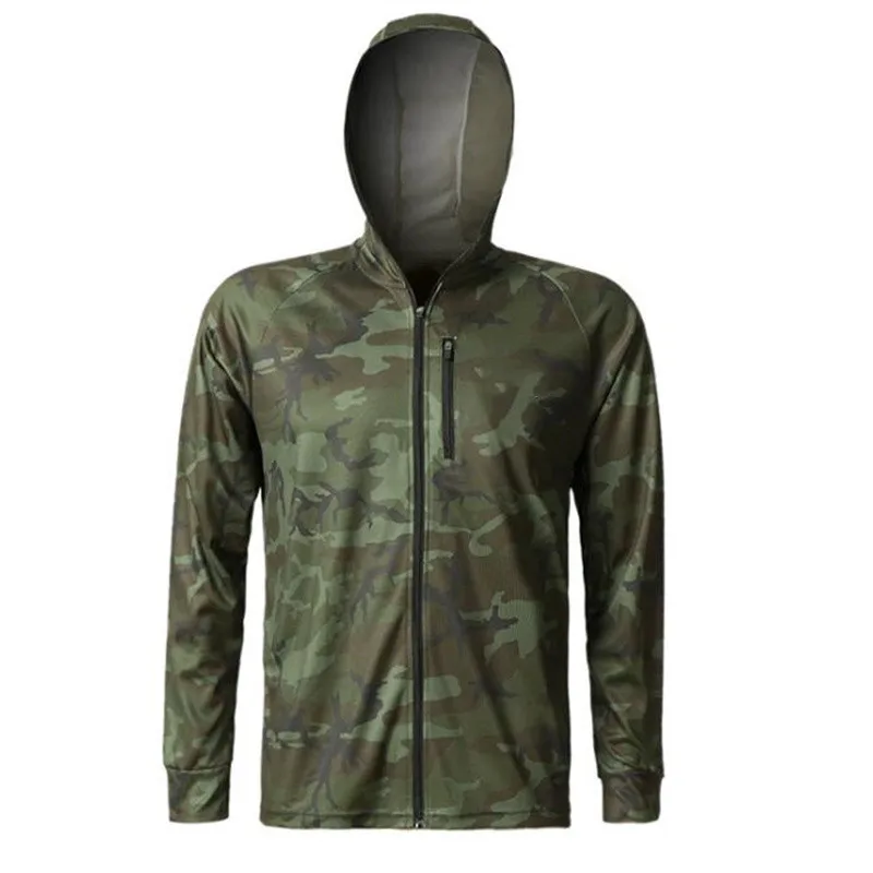 Lightweight Long Sleeve Fishing Jersey Men Fishing Clothes Quick Dry Sun Protection Shirts Hoodies With Zipper