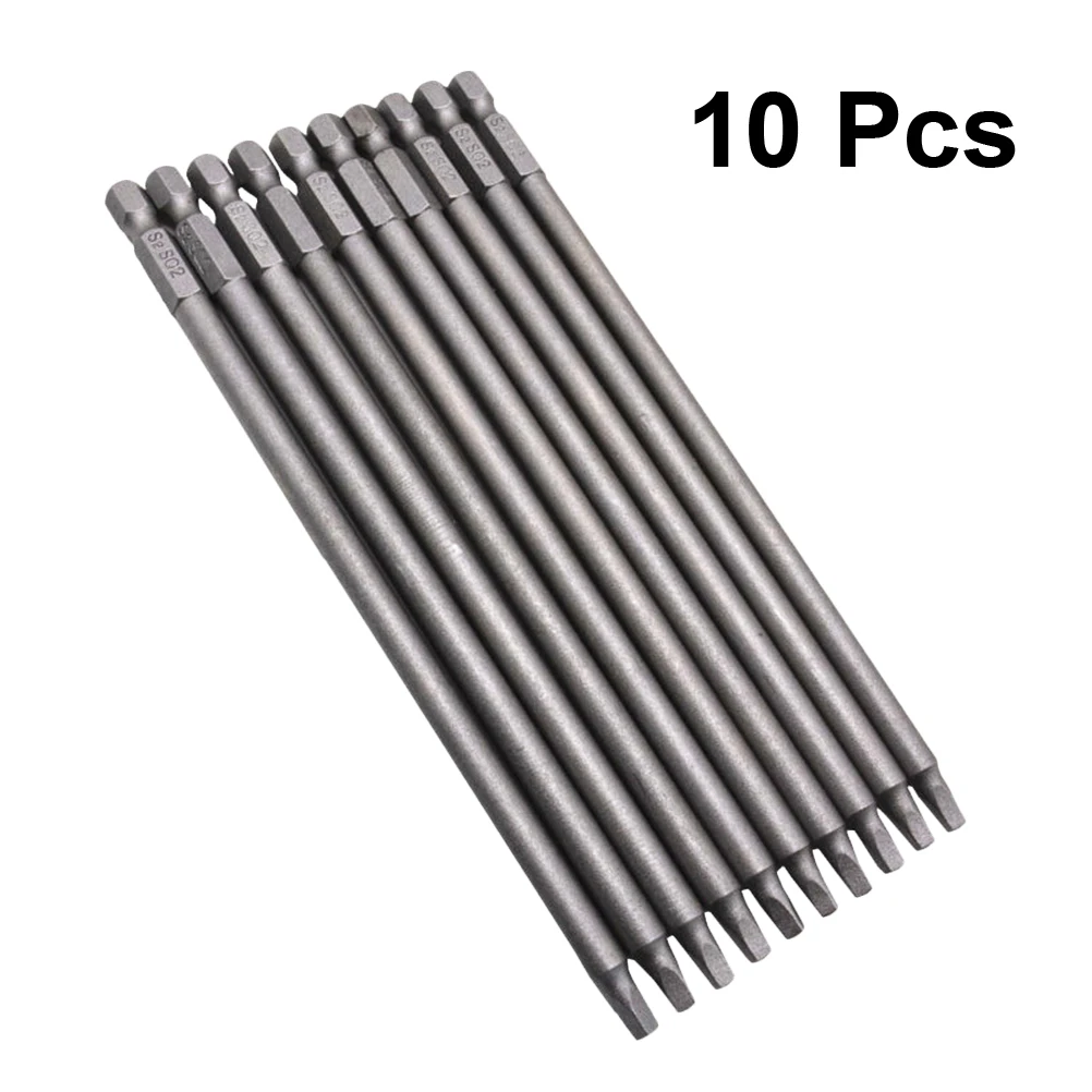 

10PCS 150mm Electric Screwdriver Head S2 Material Electric Tool Square Electric Screwdriver Bits Kits Set Power Drill Tool Parts