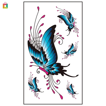 

BeautyBigBang Waterproof Temporary Tattoo Sticker Butterfly Design Fake Tattoo Women Sexy Scars Cover Flash Tattoo Decal
