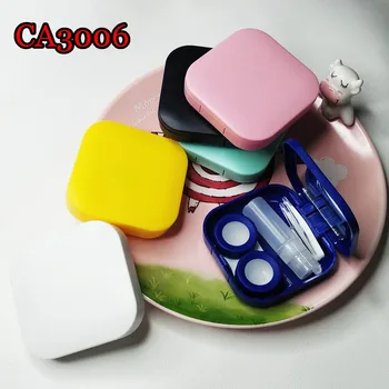 

Simple Pocket Contact Lens Cases with Mirror Solid Fashion Box Convenient Kits Container CA3006