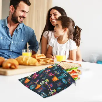 

6pcs/set Reusable Food Storage Bags Leakproof Freezer Bag Reusable Sandwich Bags Snack Bag Lunch Bread Bag For Home Schol Travel