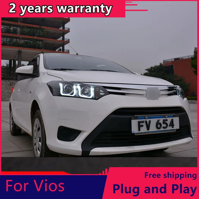 Автостайлинг KOWELL для Toyota Vios фары 2014-2016 светодиодная фара передняя drl проектор H7 hid