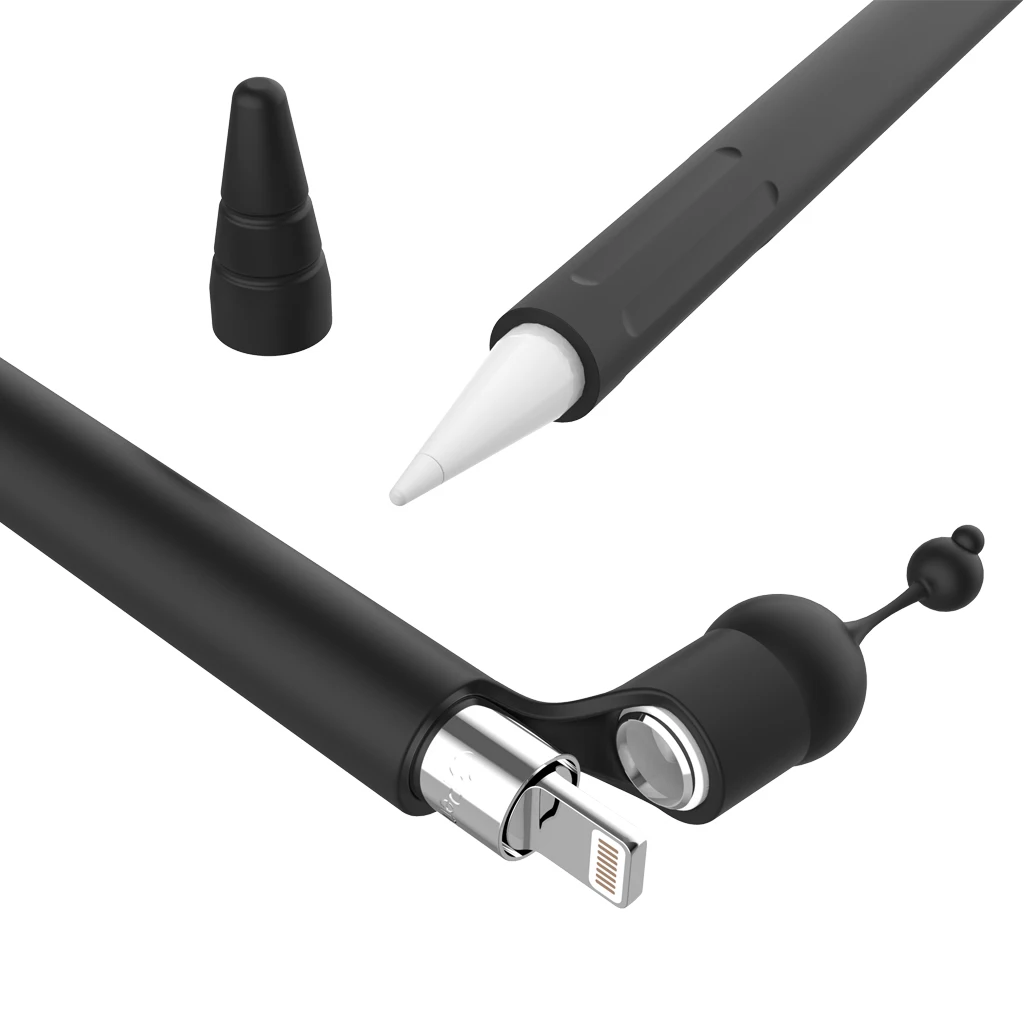 Elastic Protective Silicone Sleeve Pencil Grip Full Skin Cover Holder Pocket Pen Stick Pouch Accessories Kit for Apple Pencil