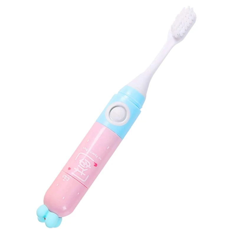 1PC Kids Electric Toothbrush Softer Bristle Brush Cute Fruit Design Cover Electric Toothbrush Easy-Press Power Button Fun Tooth