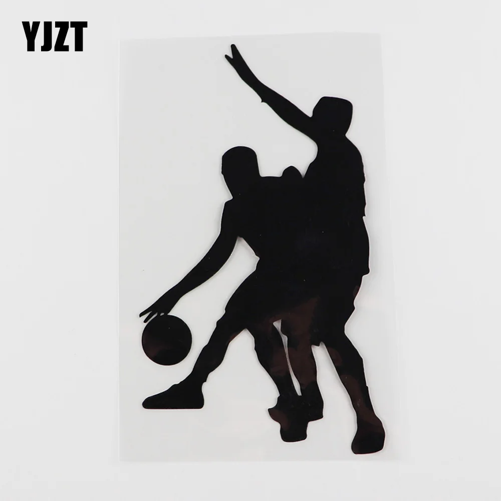 YJZT 9.9CMX16.6CM Fun Two Players Basketball Sports Vinyl Car Sticker Black/Silver 8A-0189 | Автомобили и мотоциклы