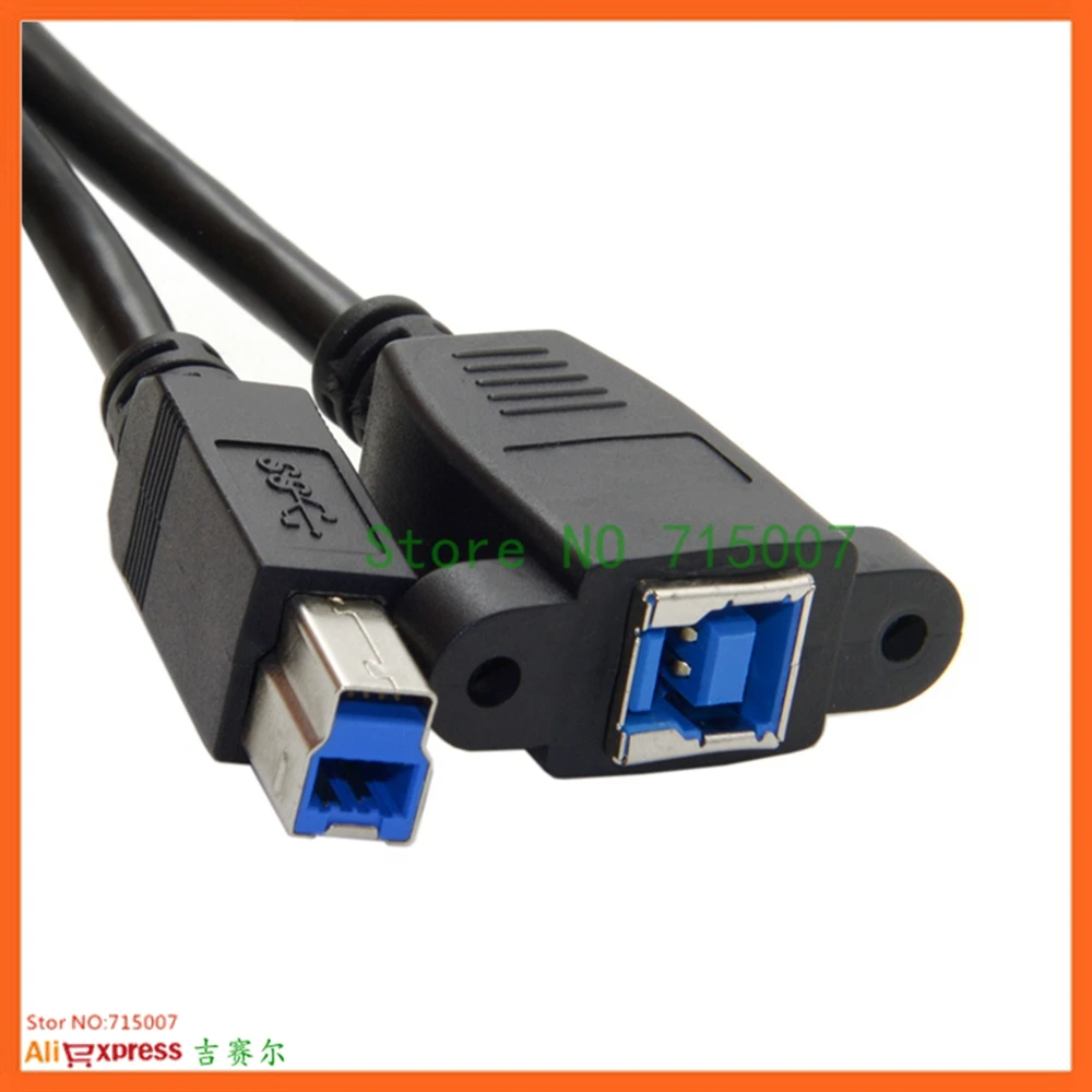 Крепление на панель с винтовым замком USB 3,0 USB3.0 type B папа-мама m/f УДЛИНИТЕЛЬ для принтера корпус для жесткого диска кабель черный Экранирование 50 см