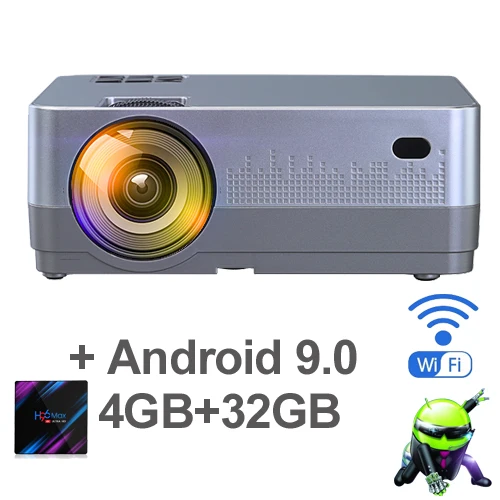WZATCO H2 3000 люмен HD 720P светодиодный проектор Android 9,0 WiFi Full HD 1080P 4K Мультимедийный lcd Проектор для домашнего кинотеатра - Цвет: H2 android wifi 32G