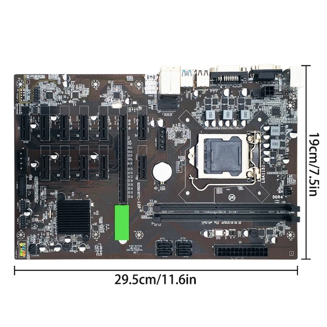 New B250 BTC Mining Machine Motherboard 12 PCI-E16X Graph Card SODIMM LGA 1151 DDR4 SATA3.0 Support VGA DVI for Miner Dropship 6