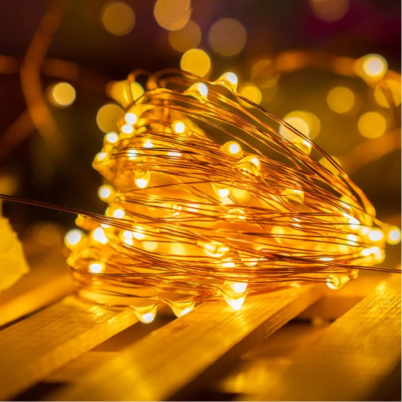 

5M LED Christmas Fairy String Lights Remote Control USB New Year Garland Curtain Lamp Holiday Decoration For Home Bedroom Window