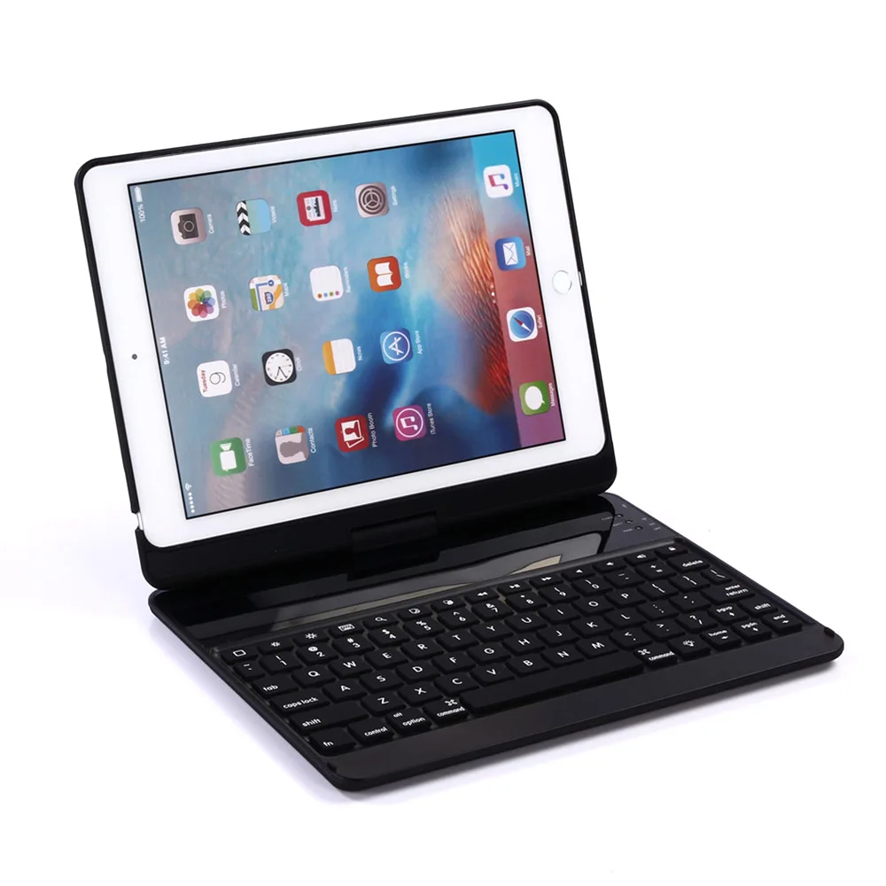 360 градусов вращающийся чехол для планшета для iPad 9,7 Air 2 Чехол ударопрочный подсветка клавиатура-подставка чехол для iPad Pro 9,7 чехол