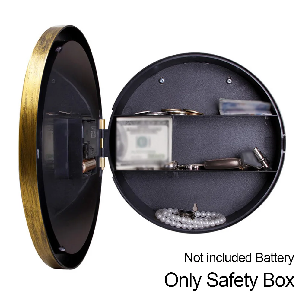 Clock Watch Home Vintage Retro Wall Hanging Jewelry Pointer Secret Storage Office Cash Security Safety Box