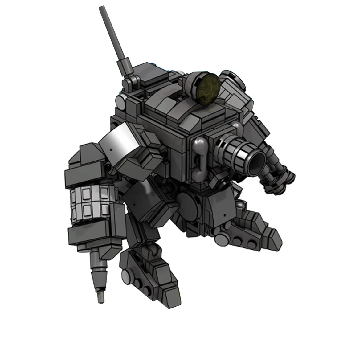 

325Pcs STEM MOC Two-legged Walking Chariot Model Small Particle Building Blocks Educational Toy Dark Grey