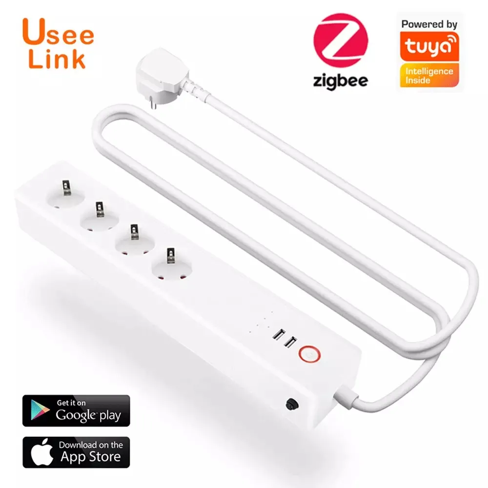 Multiprise connectée 16A Zigbee HA - 4 prises + 2 ports USB SM-SO306E-16A  Useelink