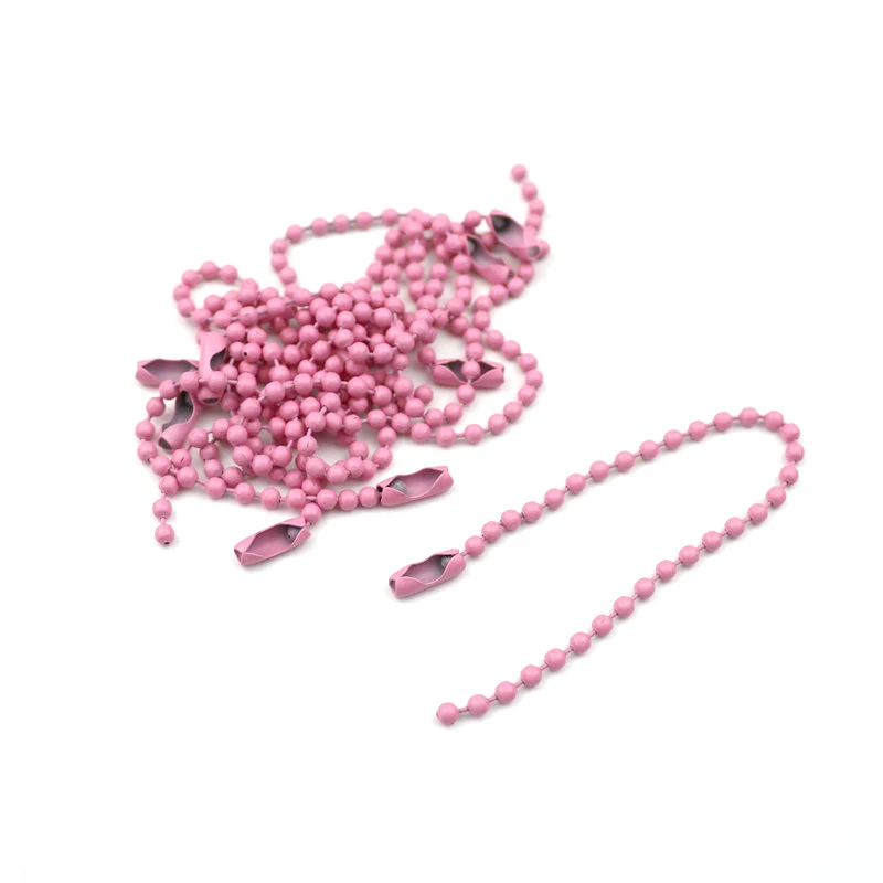 20-80 шт Круглые ожерелья из бусинок ремесло одежды/Куклы/сумки/этикетки бирки цепи пряжки цветные кольца соединитель DIY ювелирных изделий - Цвет: Pink Bead Chains