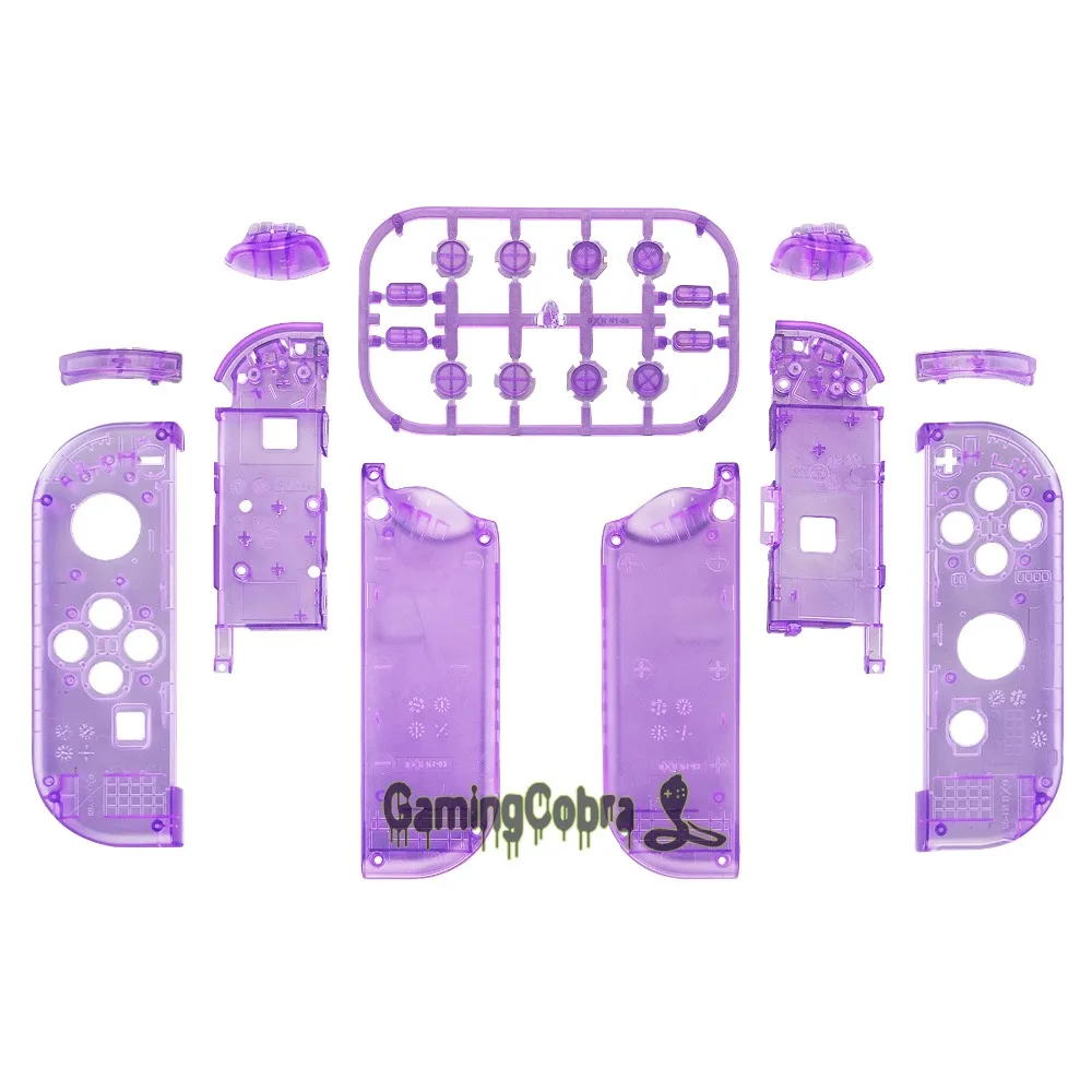 Пользовательский Прозрачный фиолетовый корпус крышка корпуса с полным набором кнопок для nintendo Switch Joy-Con контроллер