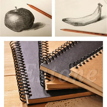 

Retro Spiral Coil Sketchbook Notebook Diary Journal Student Note Pad Book Memo