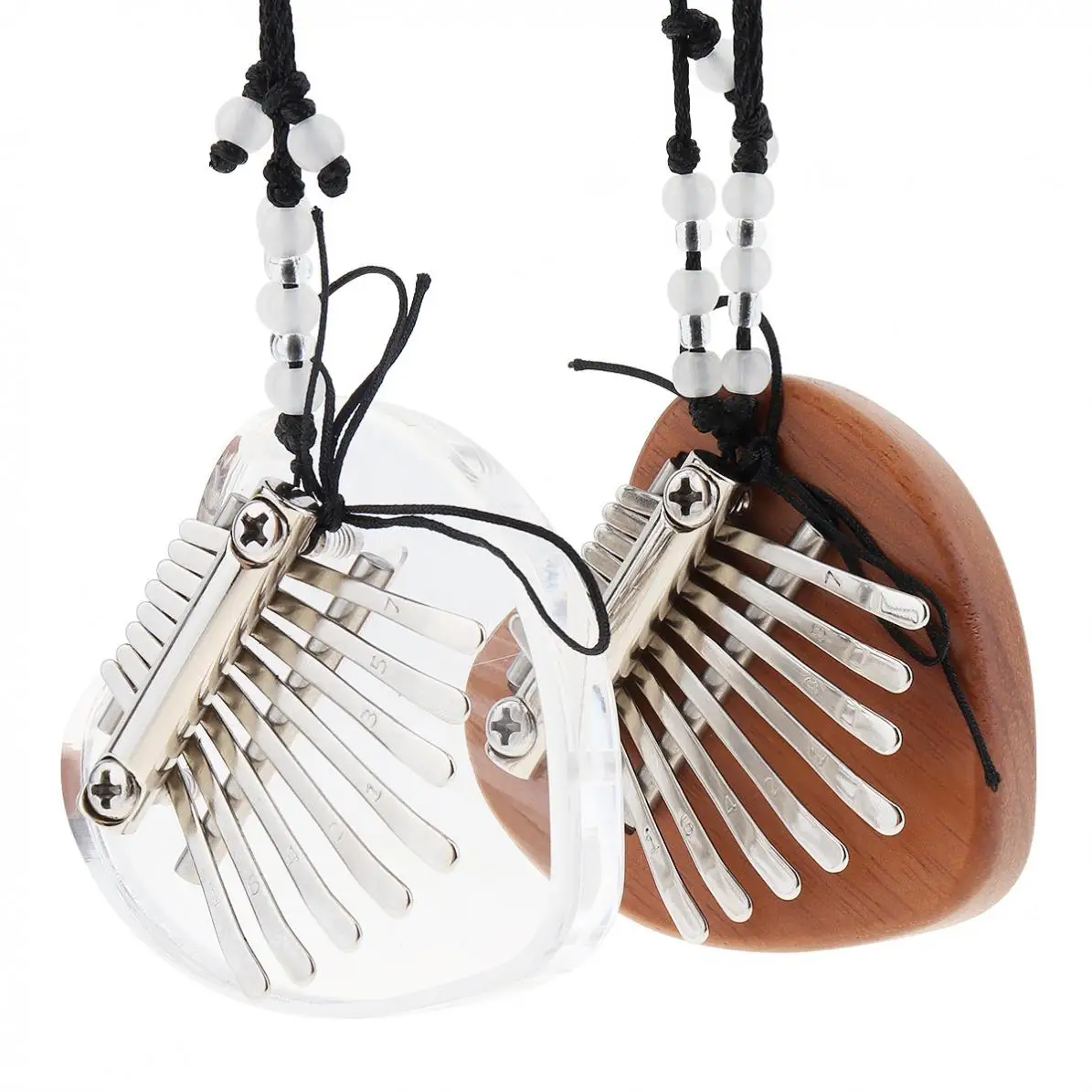 

Thumb Piano Mini 8 Key Kalimba Heart Shape Crystal & Mahogany Thumb Piano Mbira Decoration Instrument