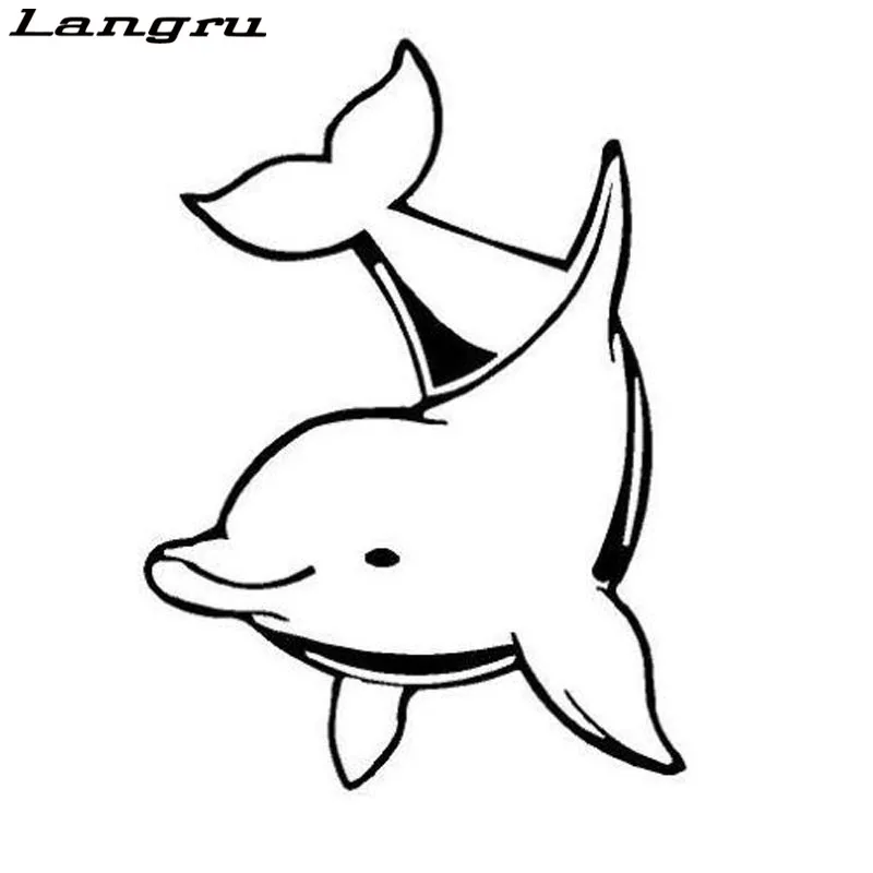 

Langru 10.2*14CM Dolphin Cute Marine Animal Window Decals Classic Creative Car Sticker Car Accessories Jdm