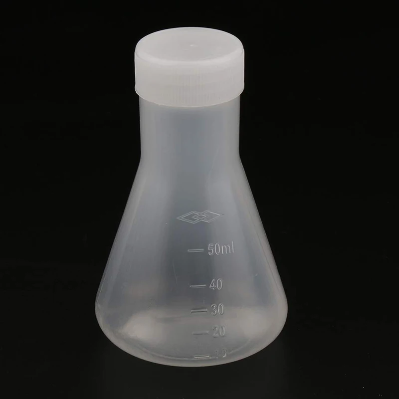 6 шт. лабораторная градуированная пластиковая коническая колба Erlenmeyer с крышкой