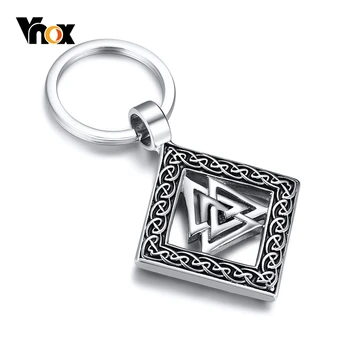 

Vnox Vintage Retro Viking Rune Key Chain for Men Stainless Steel Scandinavian Nordic Triple Knot Amulet Accessory