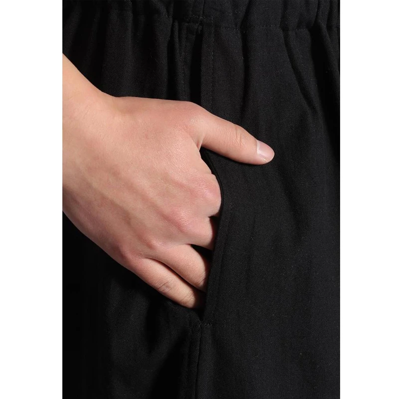 Long Trousers Men pants Cotton Chinese Traditional Men's Kung Fu Pants Wu Shu Tai Chi Elastic Waist Loose joggers men cotton monk pants