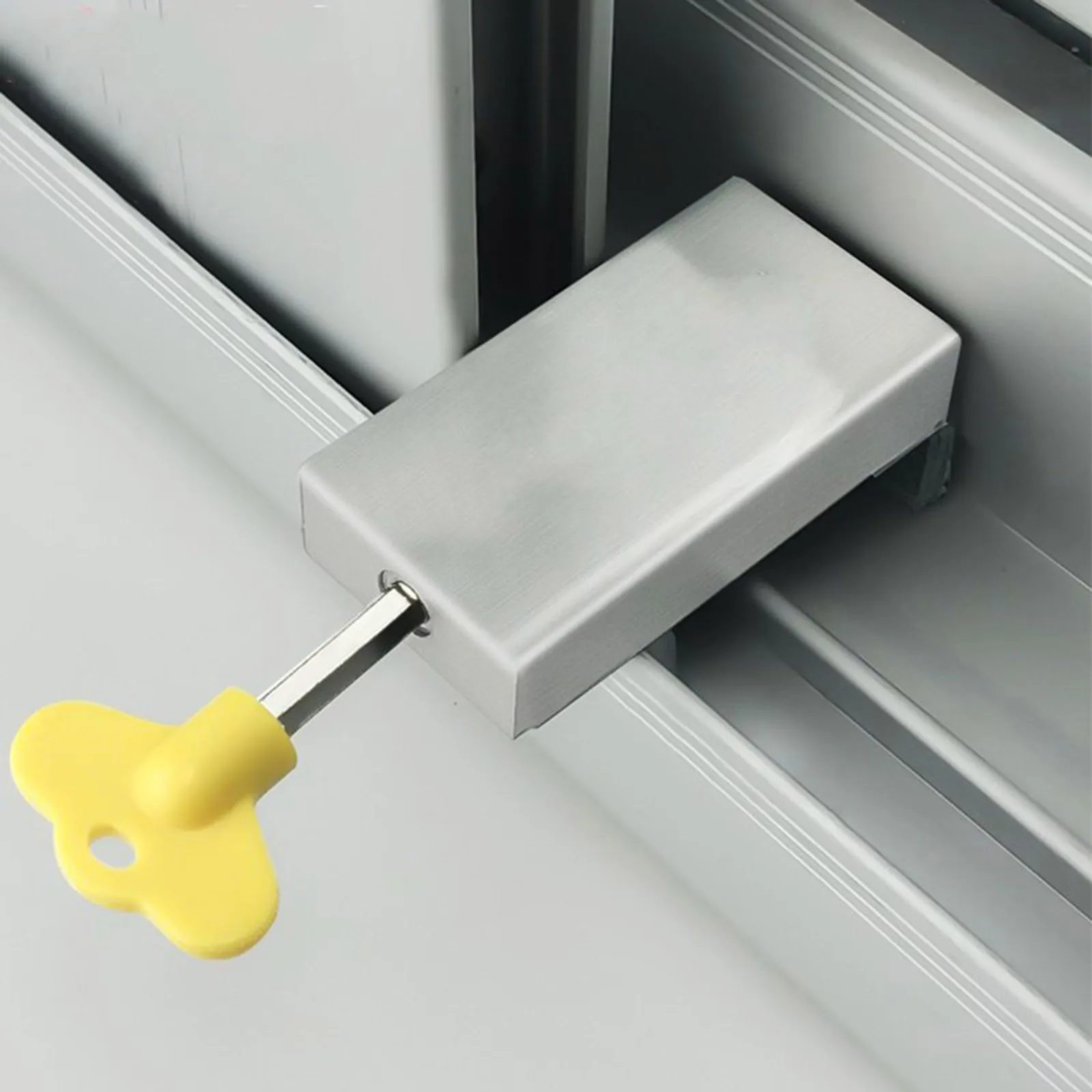 Locks On Windows Adjustable Security Door Latch Mobile Window Insurance Lock Anti-theft Protection Lock With Key Window Stoppers