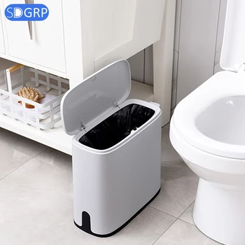 

11L Plastic Trash Can Bathroom Waste Bin Toilet Dustbin Garbage Bucket Garbage Bag Holder Office Kitchen Storage Container