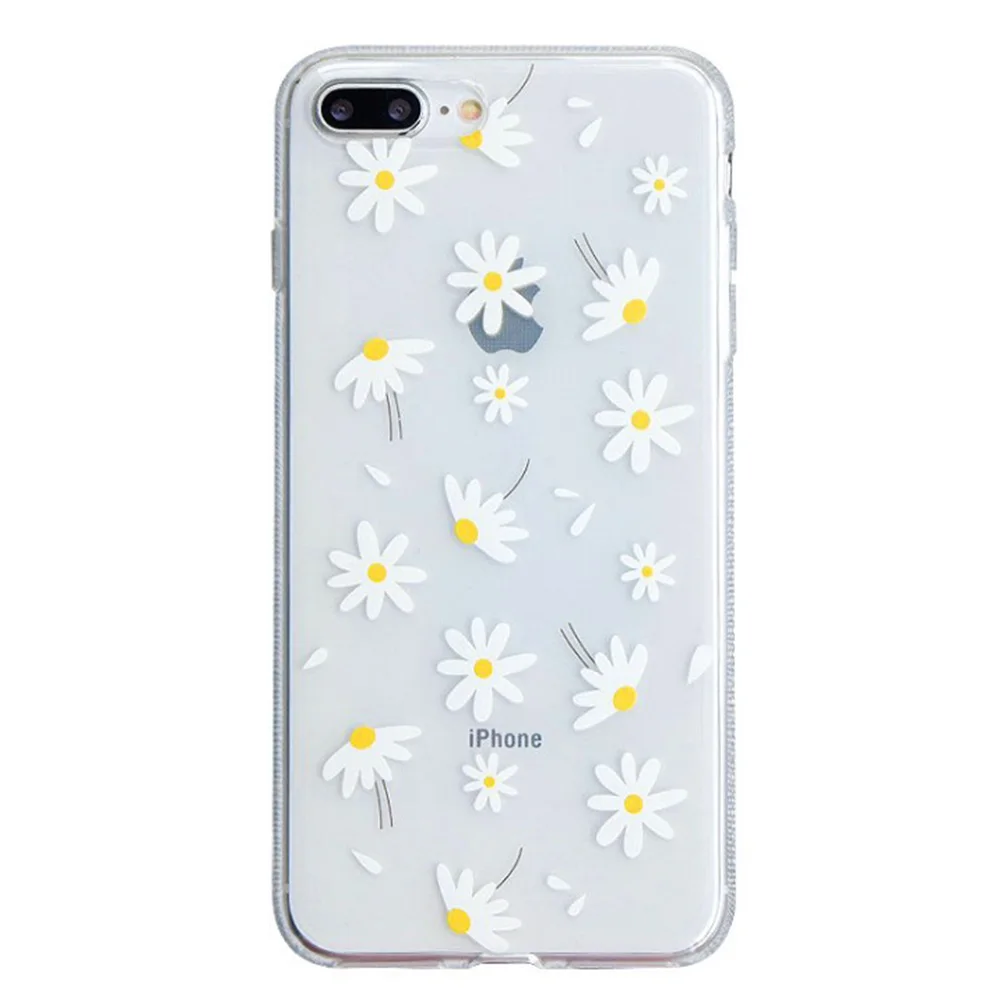 Floral Chrysanthemum Clear Phone Case For Iphone 11 Pro Max X Xr Xs 6 6S 7 8 Plus Transparent Flower Daisy Cellphone Shell | Мобильные