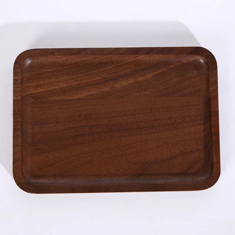 Черный деревянный поддон из грецкого ореха прямоугольный поднос гостиничная