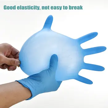 

Vinyl Gloves 100pcs/Box Disposable Powder-free Industrial Food Safety 3mm Translucent/Blue Pvc Gloves Nitrile Gloves