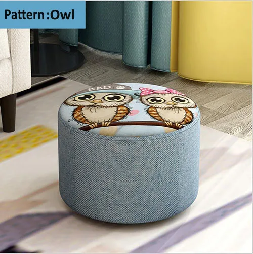 Owl Креативный тканевый стул круглый мягкий Подножка для гостиной диван малая скамья домашняя простая Османская местная мебель - Цвет: Owl