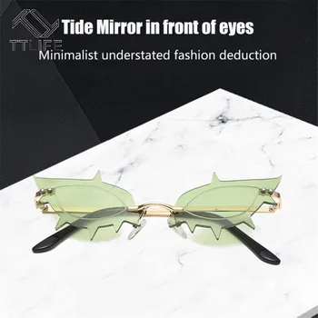 

TTLIFE Fashion Sunglasses Women Gafas De Sol Mujer Vintage Retro Irregular Cat Eye Glasses Oculos De Sol Transparent Ocean Uv400