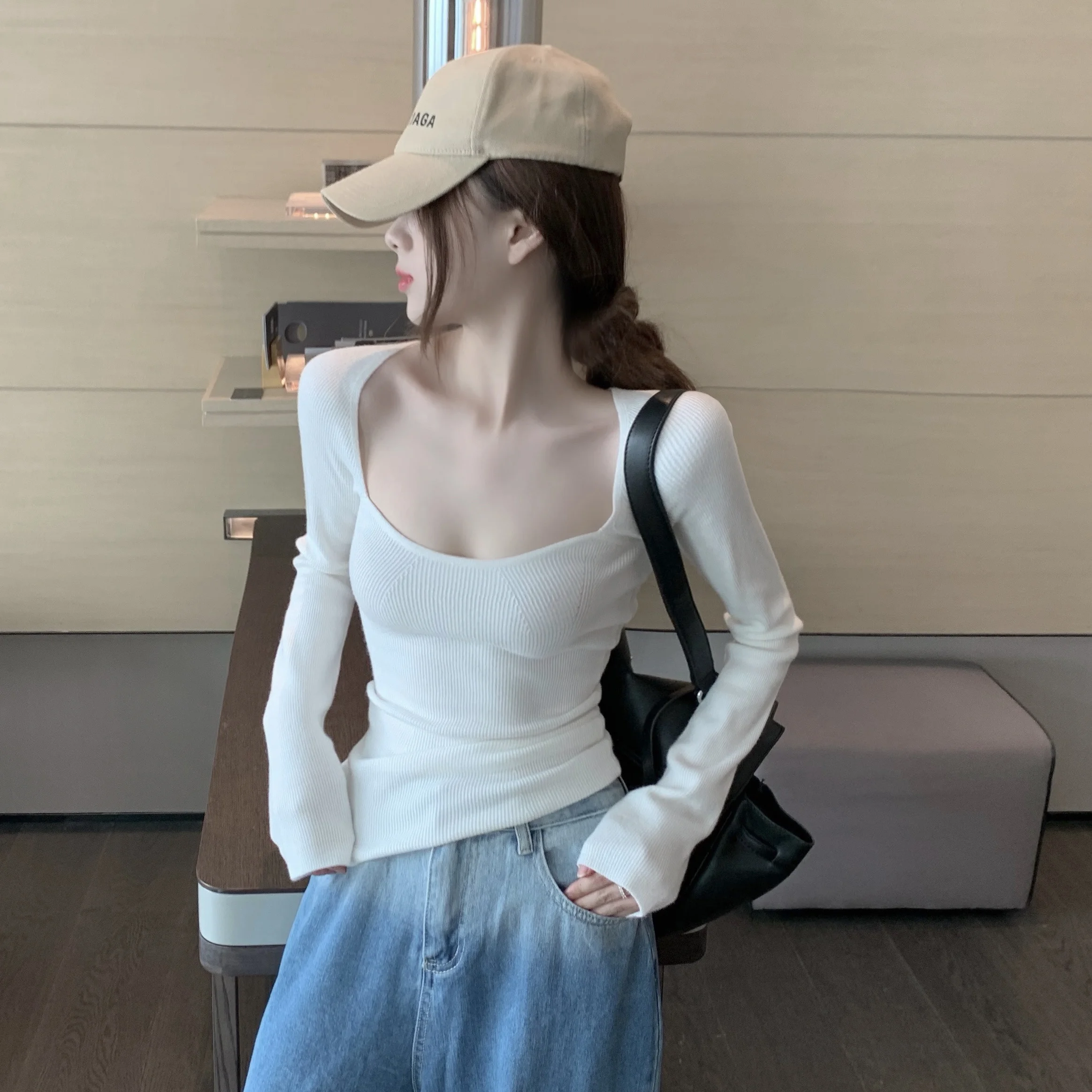 Осень/Зима 2020 Новинка Топы Верхняя одежда пуловер в западном стиле приталенная