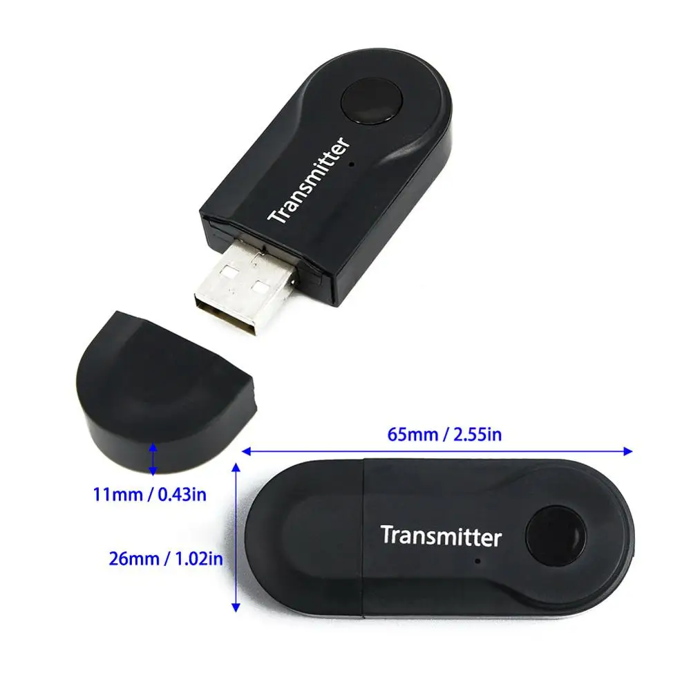 3,5 мм Беспроводной Bluetooth передатчик 2-в-1 A2DP-Audio-Cinch 3,5 мм AUX+ USB Адаптер HUB Hi-Fi