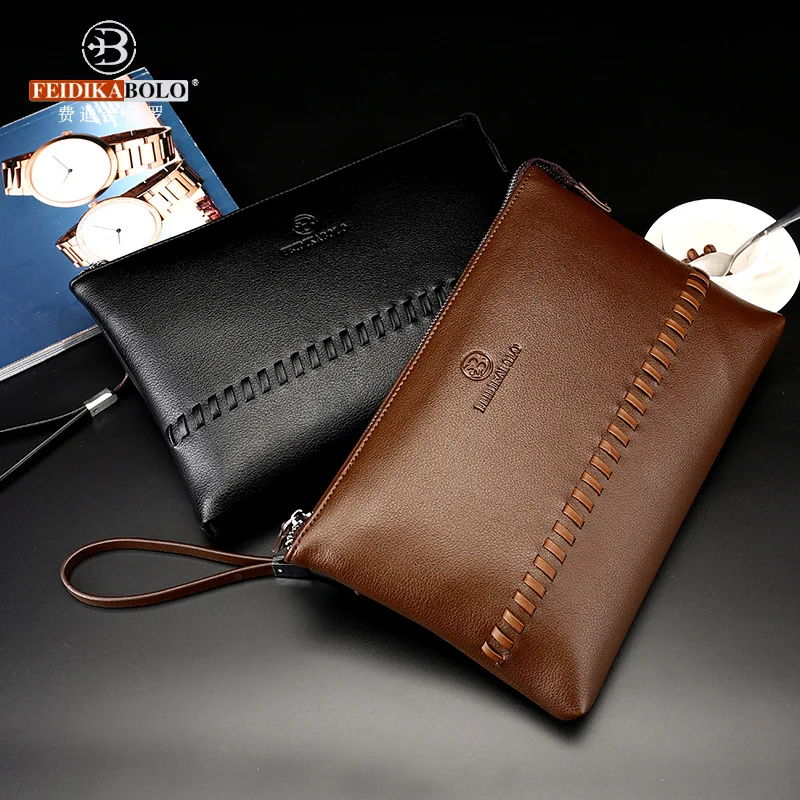 

Korean-style Men Clutch Bag I New Style Business-Style Weave Sewing Handbag Tote Brand Men's Bag