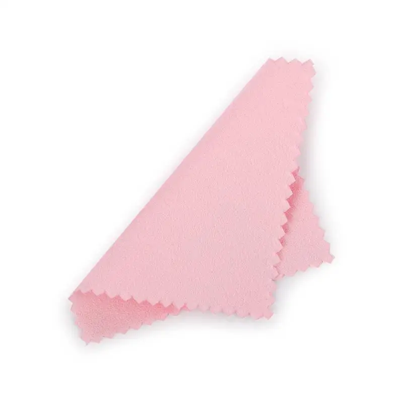 DALARAN 10pcs Silver Polishing Cloth Pink Anti Tarnish Reusable Cleaning Cloth Wiping Cloth Of Platinum Gold Silver Jewelry