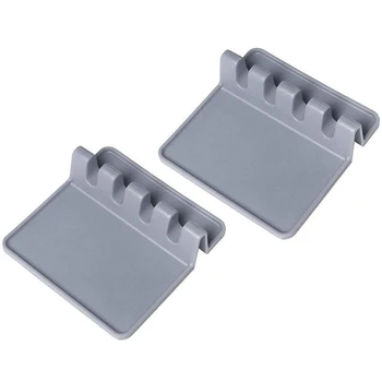 

Silicone Spoon Rest Kitchen Utensil Rest Ladle Spoon Holder for Kitchen Counter or Stove Top 2 PCS(Gray)