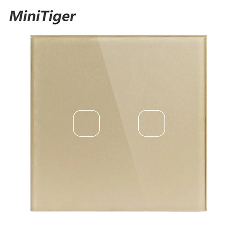 Minitiger EU/UK настенный светильник сенсорный переключатель кристалл стеклянная панель переключатель 2 банды 1 способ водостойкий только