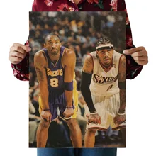 [H031] Kobe Duel Iverson Ностальгический ретро плакат из крафт-бумаги Крытый Бар Кафе декоративная живопись