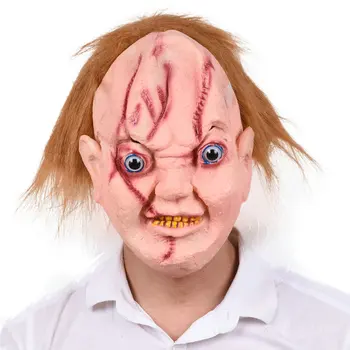 

Halloween Headgear Mask Biochemical Zombie Horror Modeling Tricky Props for Escape Room Haunted House with Hair