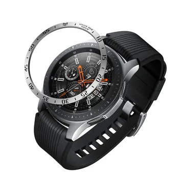 

For Samsung Galaxy Watch 46mm Ring Adhesive Cover Metal Anti-scratch Bumper Protective Cover Smart Watch Accessories