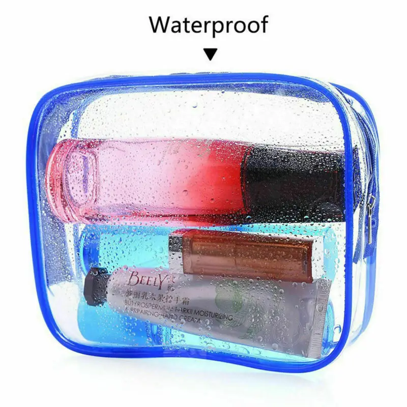 3Pc Portable Fashion Travel Cosmetic Make up Bag Clear Transparent Toiletry Bag Fashion Casual Lady PVC Waterproof Cosmetic Bag