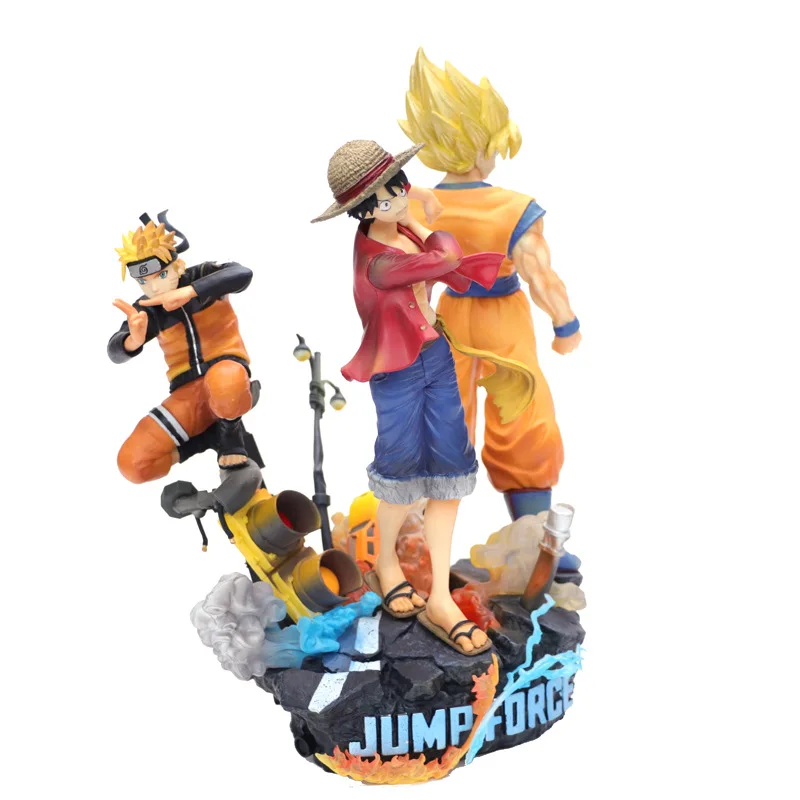 

One Piece Jump Disorderly Bucket Sun Wukong Naruto Uzumaki Naruto Luffy Big Three Statue Garage Kit Model