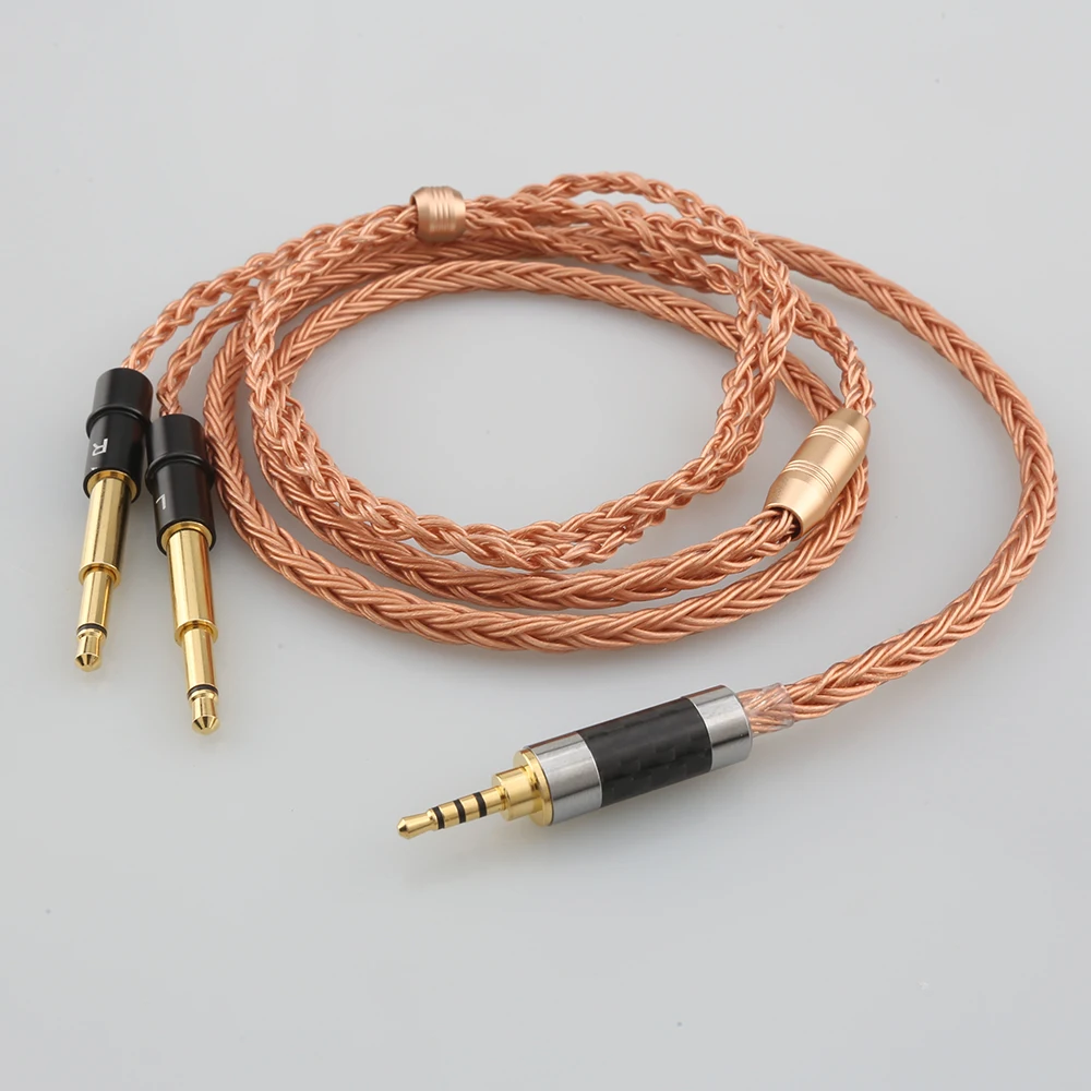 

Hot sell 2.5mm 4.4mm 3.5mm XLR 6.5mm Balanced 16 Core 99% 7N OCC Earphone Cable For Meze 99 Classics NEO NOIR Headset Headphone