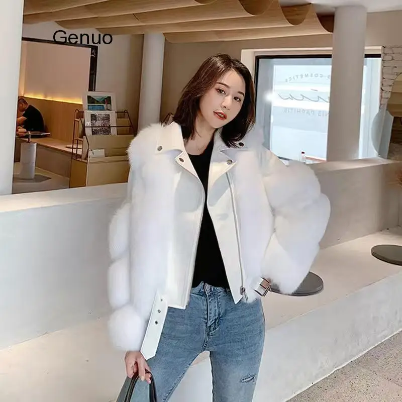 High Quality Furry Cropped Faux Fur and Leather