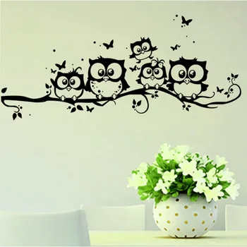 

wall sticker tree animals bedroom Owl Butterfly Wall Stickers home decor living room butterfly for kids rooms vinilos paredes