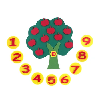 

Child Toys Apple Tree Match Digital Teaching Non-Woven Puzzle Math Toy Creative Educational Toy For Kindergarten Kids